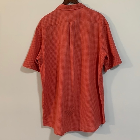 Eddie Bauer 100% Cotton Short Sleeve Button Down Shirt Large Tall Colour Salmon - Picture 2 of 10